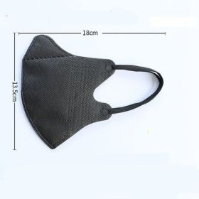 3D Three-dimensional Breathable Adult Three-layer Disposable Protective Mask Bag With Meltblown (Option: Black-10PCS)