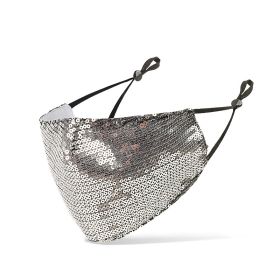 Sequined Cotton Adult Personalized Dustproof And Breathable Washable Mask (Option: Silver-One size)