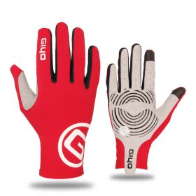 Men's And Women's Fashion Simple Cycling Gloves (Option: S02 Red-L)