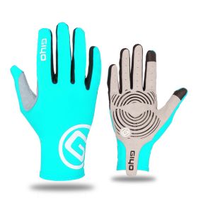 Men's And Women's Fashion Simple Cycling Gloves (Option: S02 Light Blue-M)