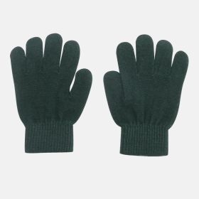 Pure Cashmere Boys And Girls Children's Five Finger Gloves (Option: Dark green)