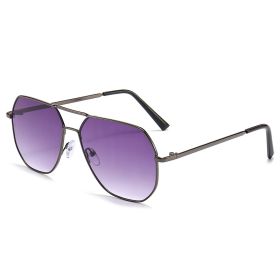 Fashion Personality Double Beam Sunglasses Men's Retro (Option: Gun frame)