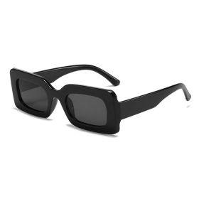 Small Frame Vintage Sunglasses Sunglasses (Option: Black Frame Black Gray)