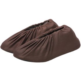 Mesh Fabric Breathable Cotton Shoe Cover Air Conditioning Cloth Thickened Non-slip Wear Resistant Shoe Cover (Color: Coffee)