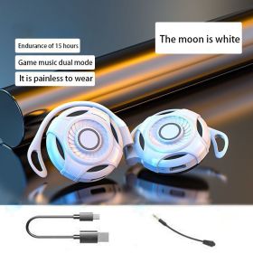 Wireless Headset Dual Ear No Delay Game Super Long Standby Hanging Ear Headset (Color: White)