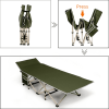 Portable Folding Camping Cot with Storage, Gray