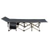 Portable Folding Camping Cot with Storage, Gray