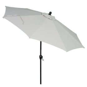 Outdoor 9' Grey Round Crank Premium Patio Umbrella (Color: Gray)