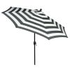 Outdoor 9' Grey Round Crank Premium Patio Umbrella