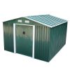 9.1' x 10.5' Galvanized Steel Storage Shed Sliding Door Tool Shack with 4 Vents & Metal Floor