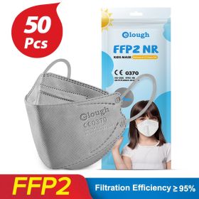 Mouth-shaped 3D Three-dimensional Breathable Double Melt-blown Mask (Option: Grey-50PCS)