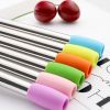 5pcs Set Stainless Steel Straws; Reusable Metal Straws With Silicone Tips; Sturdy Bent Straight Drinks Straw; Food Grade Straw; With 3pcs Straws; 1pc