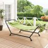 Belden Park Polyester Hammock with Stand and Pillow for Outdoor , Multi color