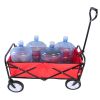 Outdoor Folding Wagon Garden ;  Large Capacity Folding Wagon Garden Shopping Beach Cart ; Heavy Duty Foldable Cart;  for Outdoor Activities;  Beaches;