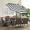 Outdoor 9' Grey Round Crank Premium Patio Umbrella