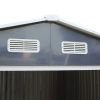 9.1' x 10.5' Galvanized Steel Storage Shed Sliding Door Tool Shack with 4 Vents & Metal Floor