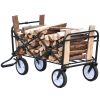 Outdoor Folding Wagon Garden ;  Large Capacity Folding Wagon Garden Shopping Beach Cart ; Heavy Duty Foldable Cart;  for Outdoor Activities;  Beaches;