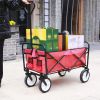 Outdoor Folding Wagon Garden ;  Large Capacity Folding Wagon Garden Shopping Beach Cart ; Heavy Duty Foldable Cart;  for Outdoor Activities;  Beaches;