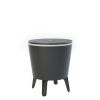 Modern Cool Bar and Side Table, Outdoor Patio Furniture with 7.5 Gallon Beer and Wine Cooler, Gray