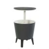 Modern Cool Bar and Side Table, Outdoor Patio Furniture with 7.5 Gallon Beer and Wine Cooler, Gray