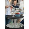 Modern Cool Bar and Side Table, Outdoor Patio Furniture with 7.5 Gallon Beer and Wine Cooler, Gray