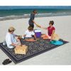 9x12 Reversible RV Outdoor Patio Mat, Camping Mat, Blue (Reversible with 2 designs)