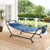 Belden Park Polyester Hammock with Stand and Pillow for Outdoor , Multi color