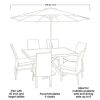 Outdoor 9' Grey Round Crank Premium Patio Umbrella