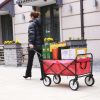 Outdoor Folding Wagon Garden ;  Large Capacity Folding Wagon Garden Shopping Beach Cart ; Heavy Duty Foldable Cart;  for Outdoor Activities;  Beaches;