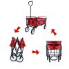 Outdoor Folding Wagon Garden ;  Large Capacity Folding Wagon Garden Shopping Beach Cart ; Heavy Duty Foldable Cart;  for Outdoor Activities;  Beaches;