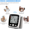 Portable Rechargeable Digital Blood Pressure Monitor With LCD Display, 2 X 99 Readings Memory For Home & Clinical & Health Monitoring (Battery Not Inc