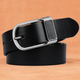 Men's Business Casual Retro Pin Buckle Belt (Option: DS901TPU Gun Buckle Black-100cm)