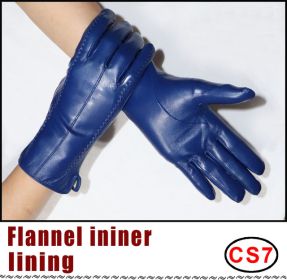 Women's Sheepskin Gloves Winter Warmth Plus Velvet Short Thi (Option: CS7 Gem blue color-XS)